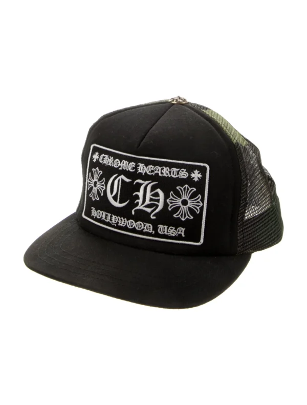 Black Chrome Hearts trucker cap