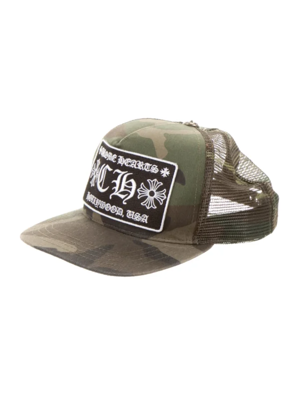 Chrome Hearts green Hollywood Logo Trucker Hat