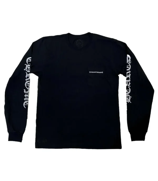 Chrome Hearts Cemetery Cross Tire Tracks Long Sleeve – Black